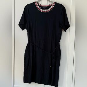 Navy blue/black Tommy Hilfiger Dress with Red and White Collar and string